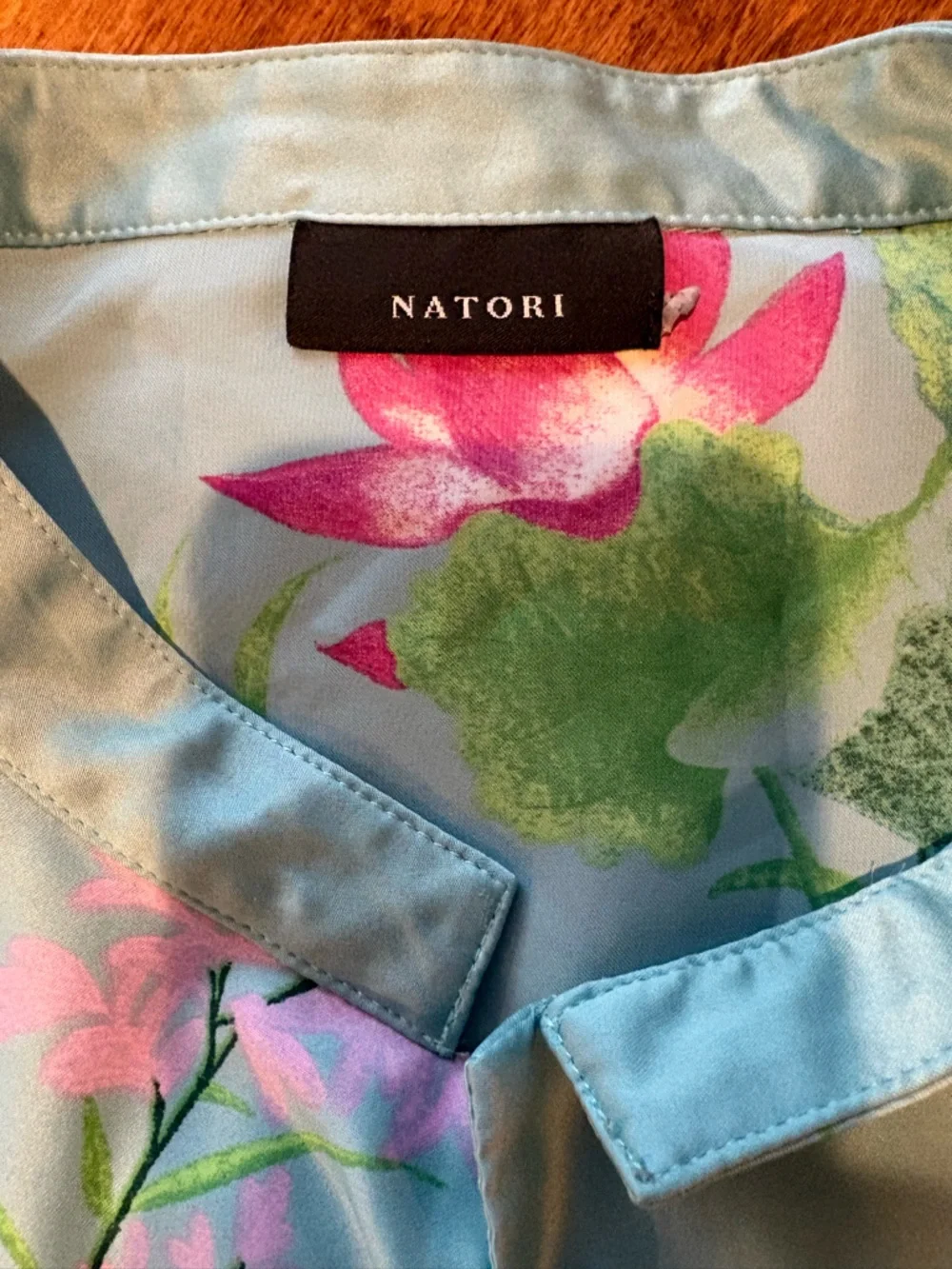 Natori Light Blue Floral Women Pajama Set By Natori - Picture 2 of 5